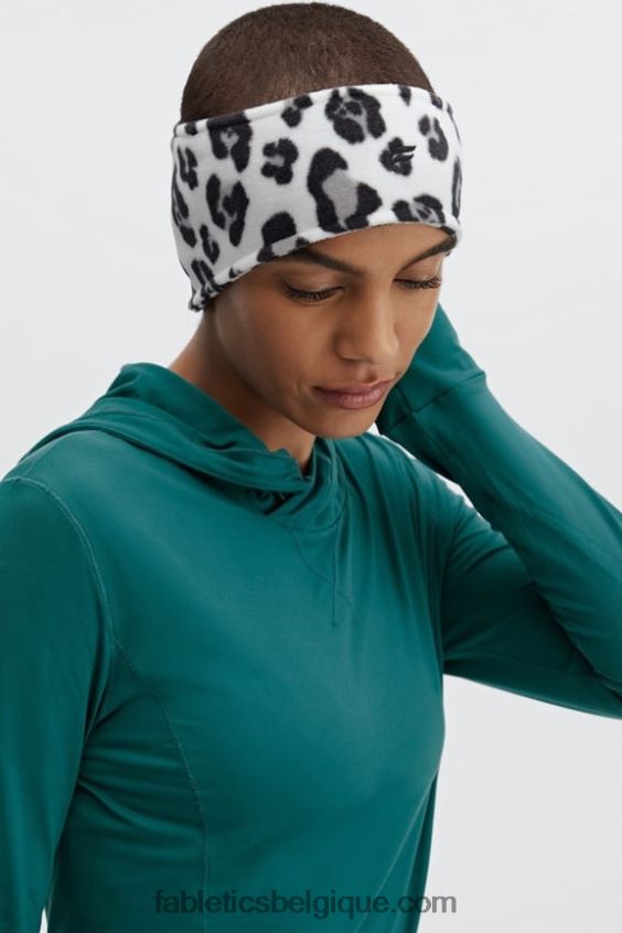 cache-oreilles polaire femmes Fabletics 404P0T3030 grand léopard des neiges