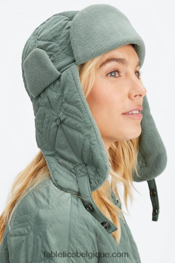 chapeau d'aviateur matelassé femmes Fabletics 404P0T3025 fumée verte