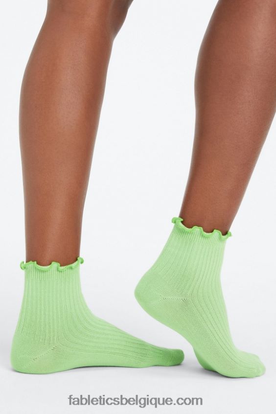 Lot de 2 paires de chaussettes Cloud Seamless Lettuce Edge 4\'\' femmes Fabletics 404P0T2985 wasabi/noir