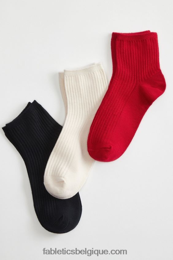 Lot de 3 chaussettes sans couture nuage 4" femmes Fabletics 404P0T3000 aigrette/cerise douce/noir