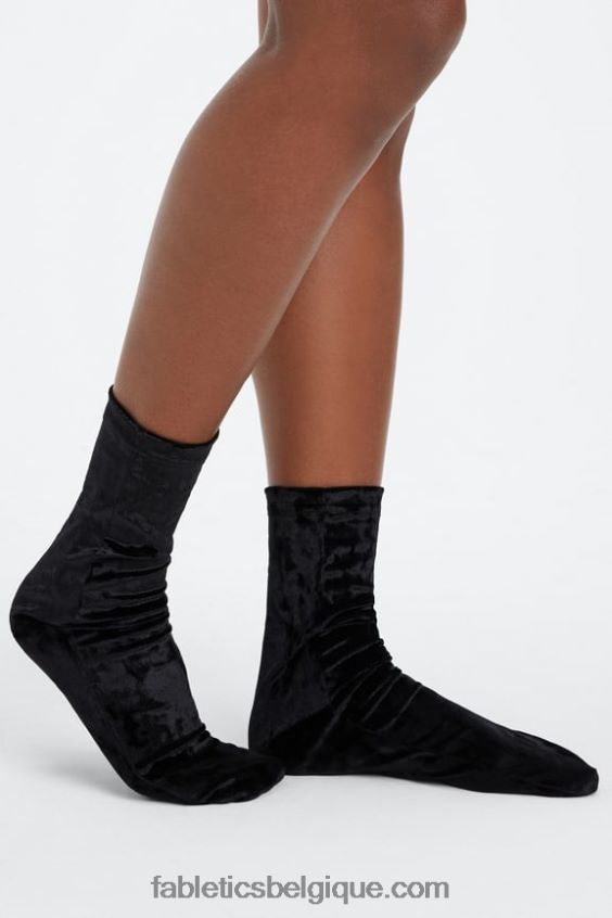 chaussette en velours extensible 6" femmes Fabletics 404P0T2986 noir