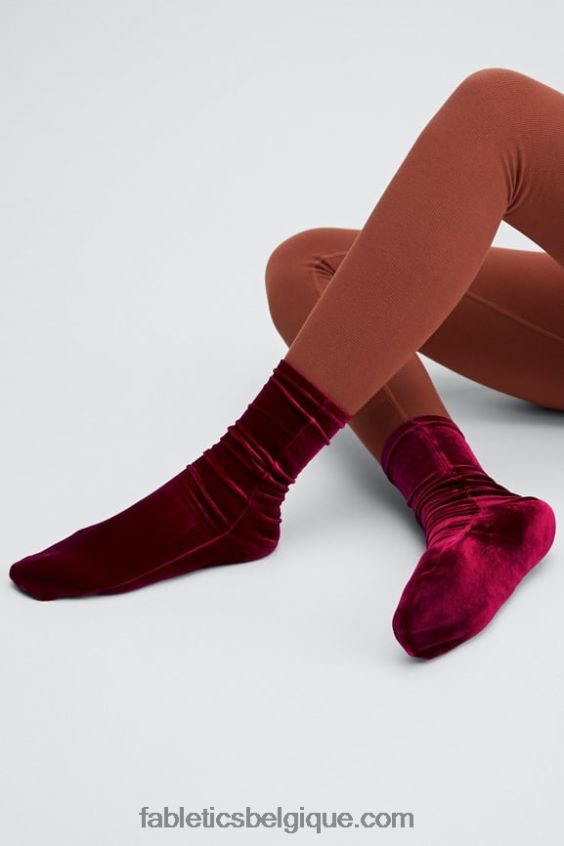 chaussette en velours femmes Fabletics 404P0T3003 éclat de cerise