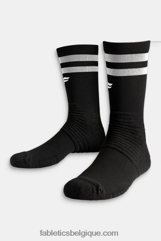 la chaussette d'équipage de performance femmes Fabletics 404P0T2998 bande grise noire