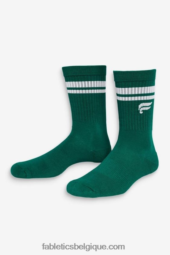 la chaussette de tous les jours femmes Fabletics 404P0T2971 vert fairway/rayure blanche