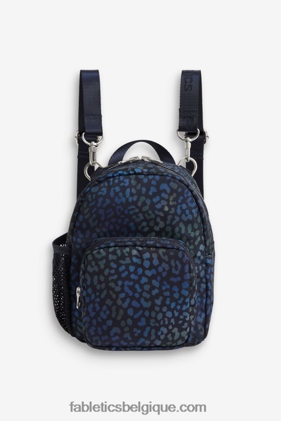 mini sac à dos de sport femmes Fabletics 404P0T2921 heatmap léopard/bleu marine