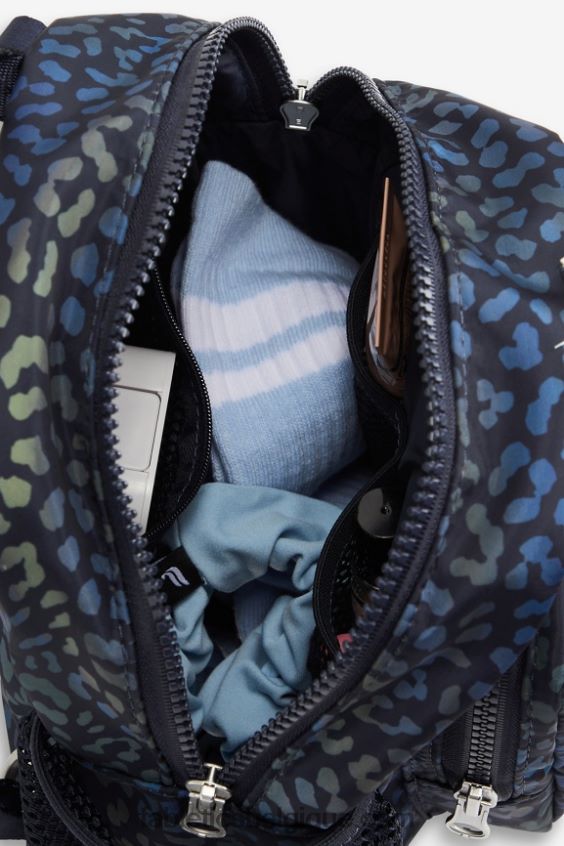 mini sac à dos de sport femmes Fabletics 404P0T2921 heatmap léopard/bleu marine