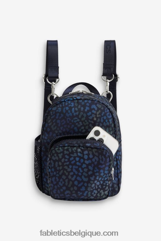 mini sac à dos de sport femmes Fabletics 404P0T2921 heatmap léopard/bleu marine