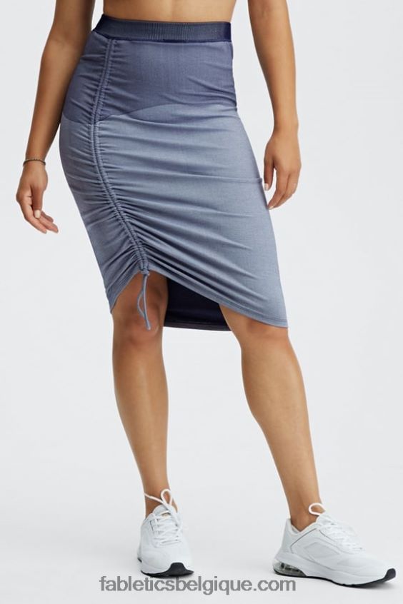 jupe froncée à empiècements melody femmes Fabletics 404P0T648 pivoine blanc doux/marine