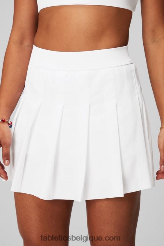 jupe plissée avec short intégré femmes Fabletics 404P0T622 blanc classique/gris minéral