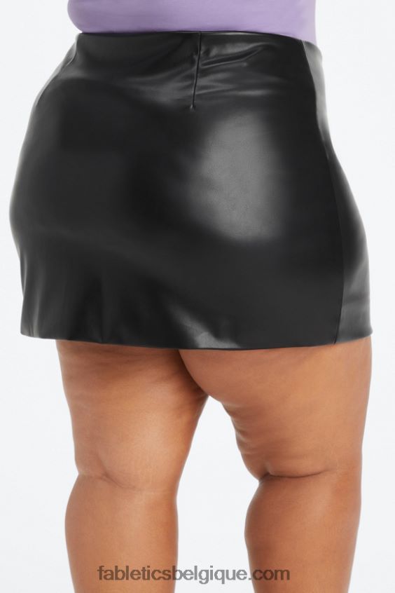 minijupe taille haute en cuir vegan femmes Fabletics 404P0T636 étain bicolore léopard/orchidée