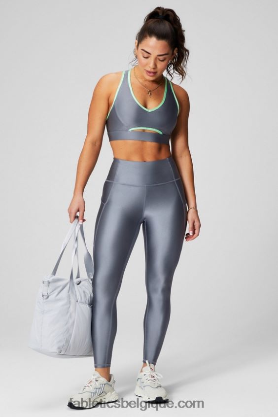 Oasis Pureluxe Legging taille haute brillant 7/8 femmes Fabletics 404P0T894 éclat de nuage d\'orage