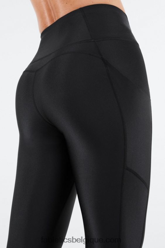 Oasis Pureluxe Legging taille haute brillant 7/8 femmes Fabletics 404P0T896 éclat noir