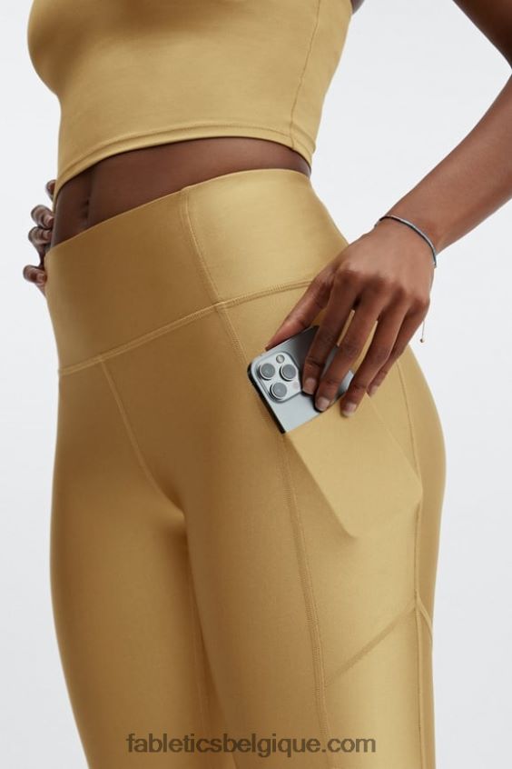 Oasis Pureluxe Legging taille haute brillant 7/8 femmes Fabletics 404P0T897 brillance de la brume bronze