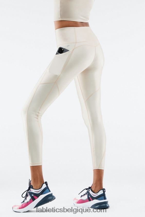 Oasis Pureluxe Legging taille haute brillant 7/8 femmes Fabletics 404P0T898 éclat de brume grise