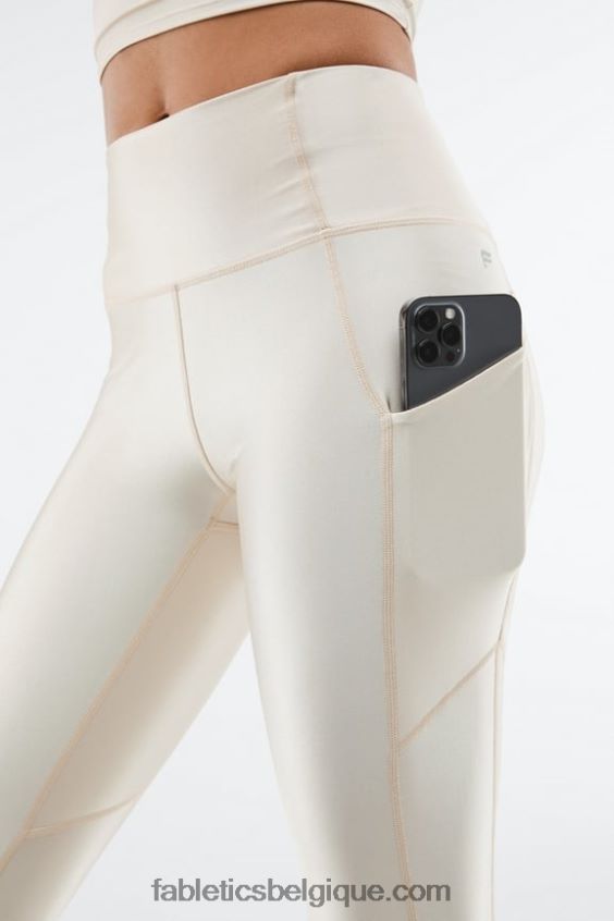 Oasis Pureluxe Legging taille haute brillant 7/8 femmes Fabletics 404P0T898 éclat de brume grise