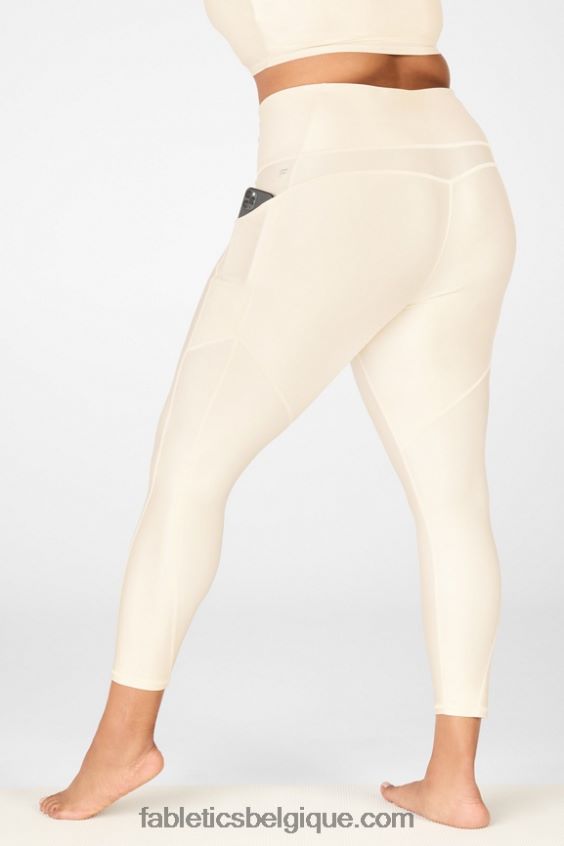 Oasis Pureluxe Legging taille haute brillant 7/8 femmes Fabletics 404P0T900 brillance de la crème au beurre