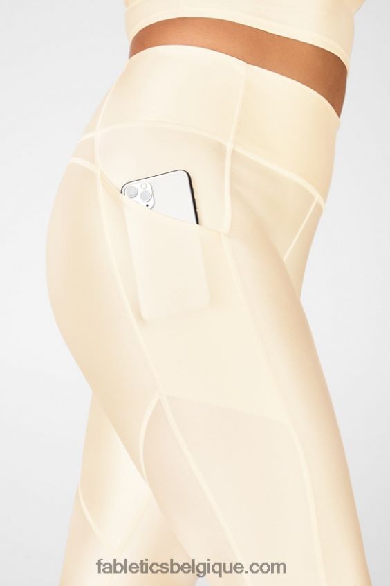 Oasis Pureluxe Legging taille haute brillant 7/8 femmes Fabletics 404P0T924 brillance de la crème au beurre