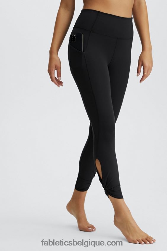 Oasis Pureluxe Legging taille haute torsadé 7/8 femmes Fabletics 404P0T1139 noir
