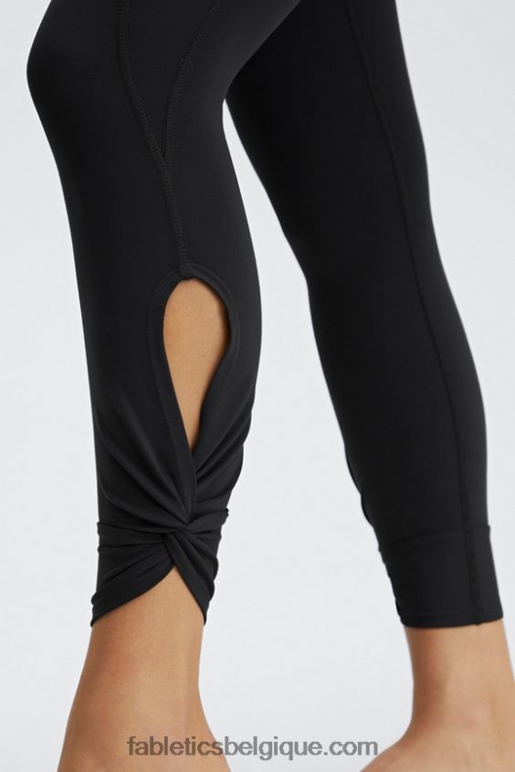 Oasis Pureluxe Legging taille haute torsadé 7/8 femmes Fabletics 404P0T1139 noir