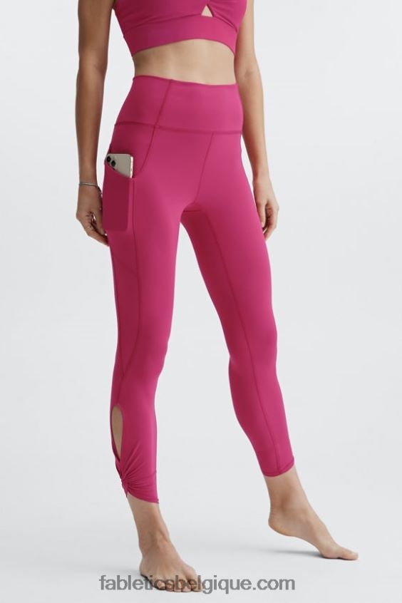 Oasis Pureluxe Legging taille haute torsadé 7/8 femmes Fabletics 404P0T1142 Sangria