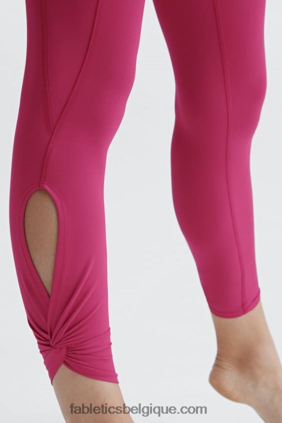 Oasis Pureluxe Legging taille haute torsadé 7/8 femmes Fabletics 404P0T1142 Sangria