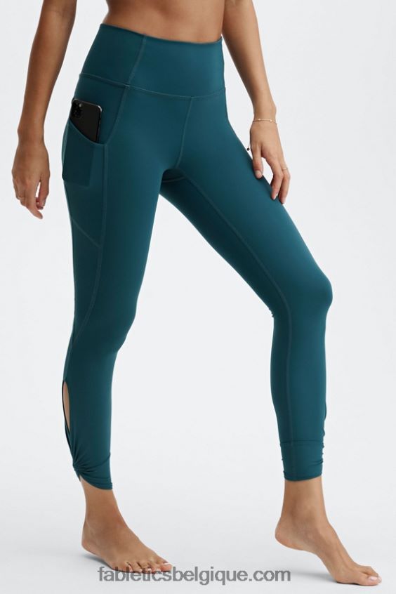 Oasis Pureluxe Legging taille haute torsadé 7/8 femmes Fabletics 404P0T1143 vague de minuit