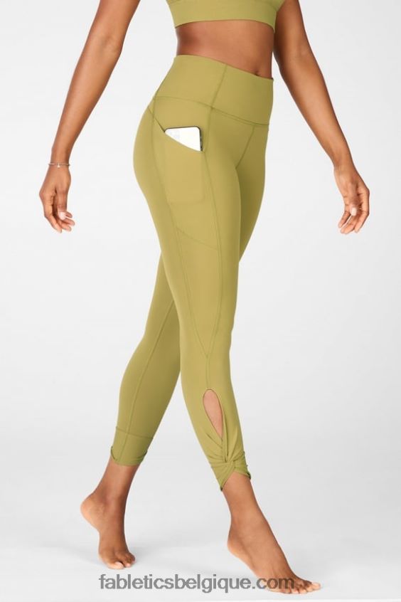 Oasis Pureluxe Legging taille haute torsadé 7/8 femmes Fabletics 404P0T1144 thym