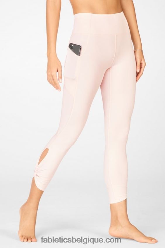 Oasis Pureluxe Legging taille haute torsadé 7/8 femmes Fabletics 404P0T1148 givre rose