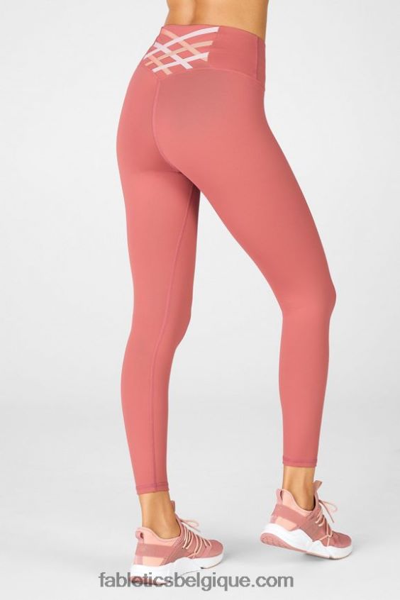boost powerhold legging taille haute 7/8 61 femmes Fabletics 404P0T857 cèdre poussiéreux/fleur/rose perle
