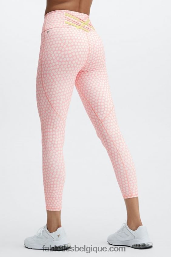 boost powerhold legging taille haute 7/8 61 femmes Fabletics 404P0T858 marguerite porter/poussière rose/citron vert