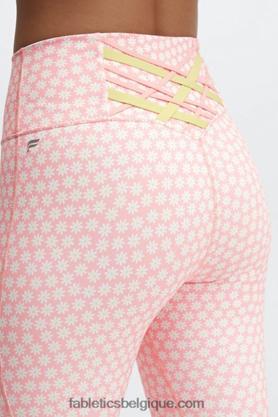 boost powerhold legging taille haute 7/8 61 femmes Fabletics 404P0T858 marguerite porter/poussière rose/citron vert