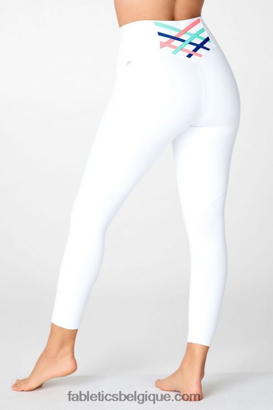 boost powerhold legging taille haute 7/8 63 femmes Fabletics 404P0T864 blanc/multicolore