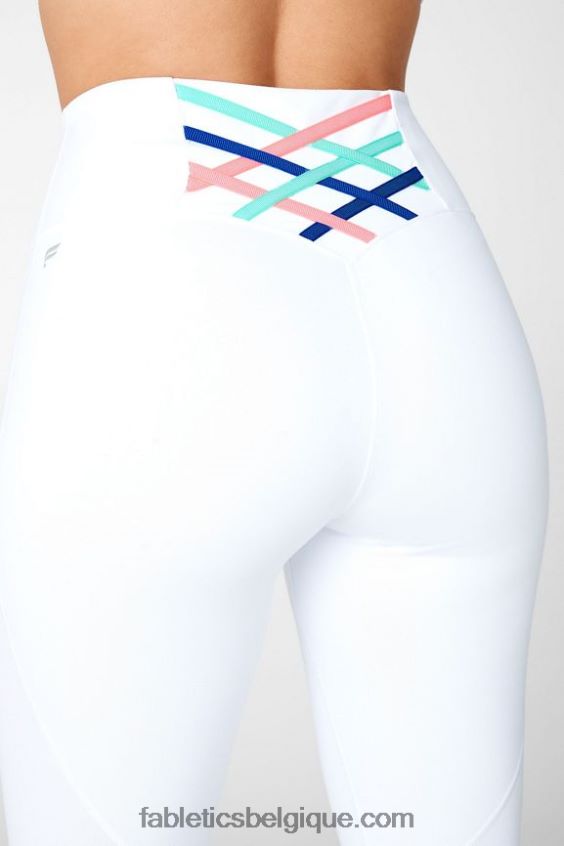 boost powerhold legging taille haute 7/8 63 femmes Fabletics 404P0T864 blanc/multicolore