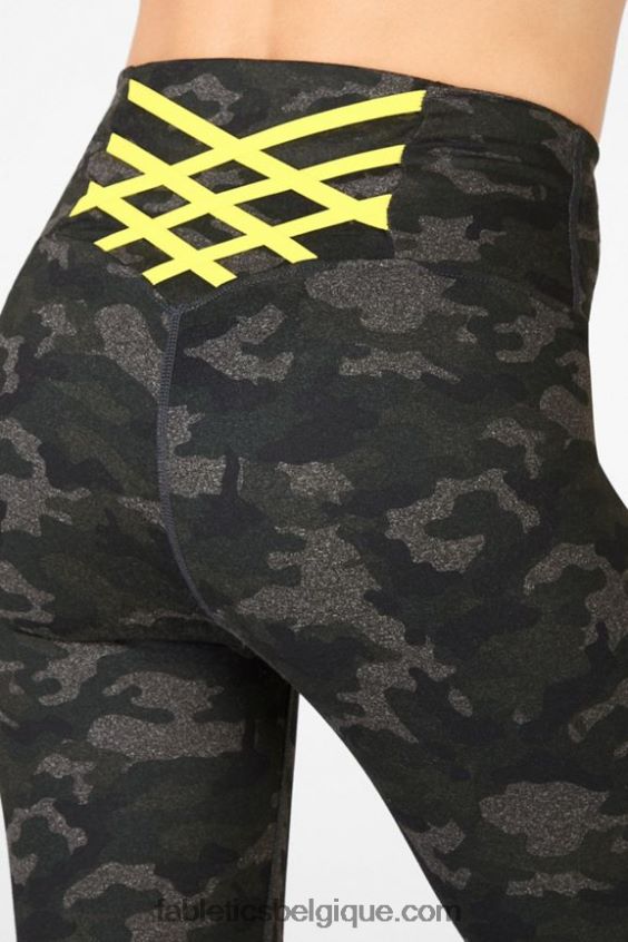 boost powerhold legging taille haute 7/8 63 femmes Fabletics 404P0T868 camouflage anthracite/feuille