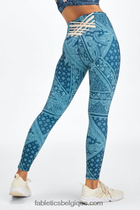 boost powerhold taille haute 7/8 legging 60 femmes Fabletics 404P0T849 bandana nova bleu/tapioca