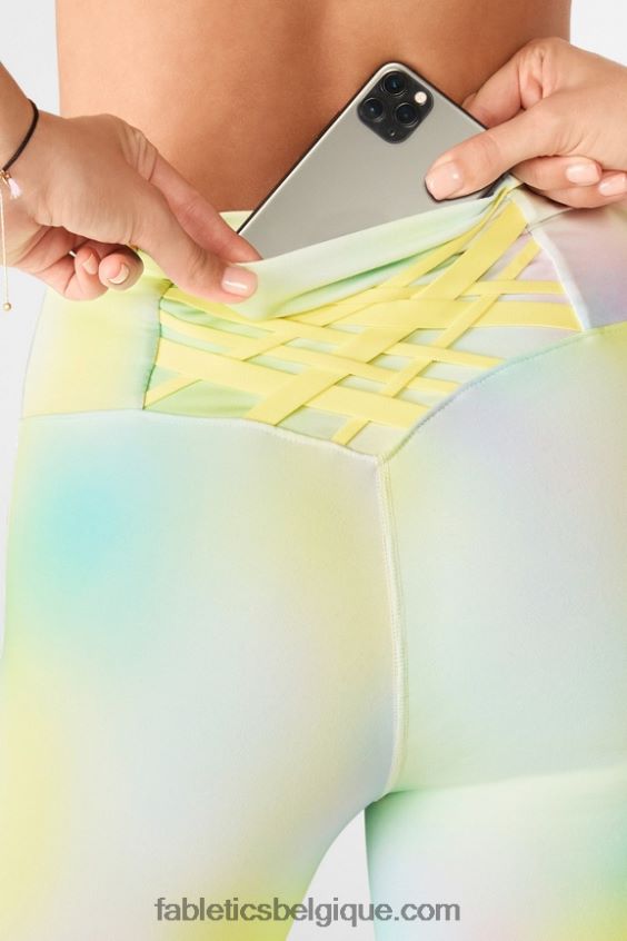 boost powerhold taille haute 7/8 legging 60 femmes Fabletics 404P0T850 flouter/crème au citron