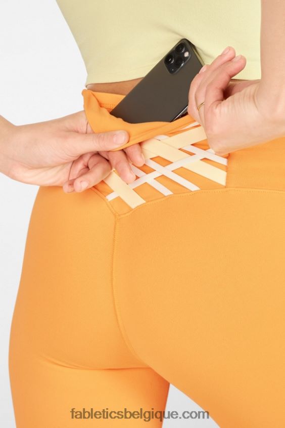 capri taille haute à bretelles boost ii femmes Fabletics 404P0T1317 dreamicle/crème au citron/menthe fraîche