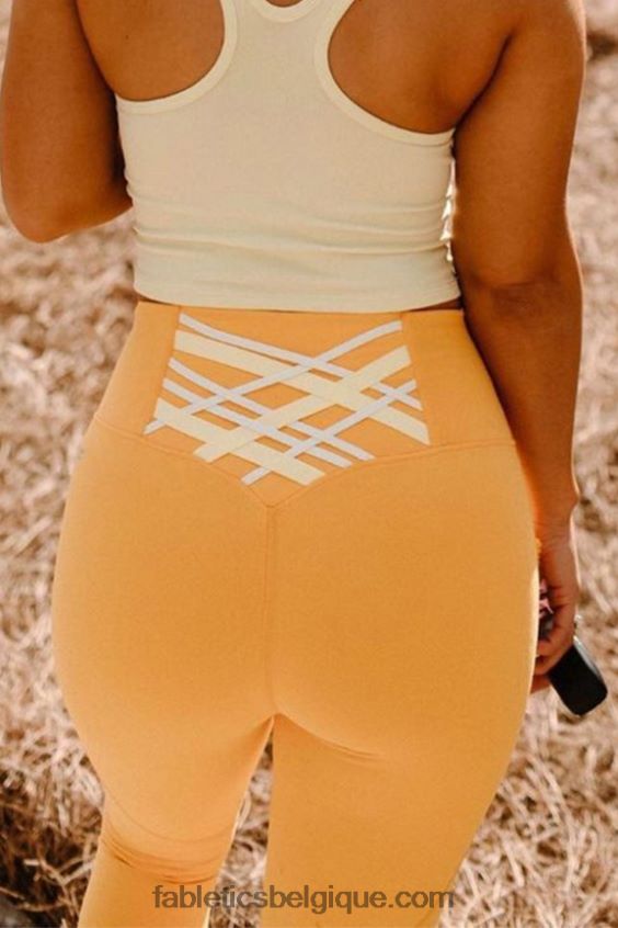 capri taille haute à bretelles boost ii femmes Fabletics 404P0T1317 dreamicle/crème au citron/menthe fraîche