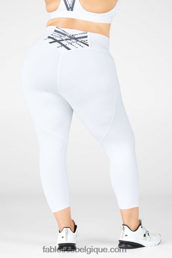 capri taille haute à bretelles boost ii femmes Fabletics 404P0T1319 blanc/micro point