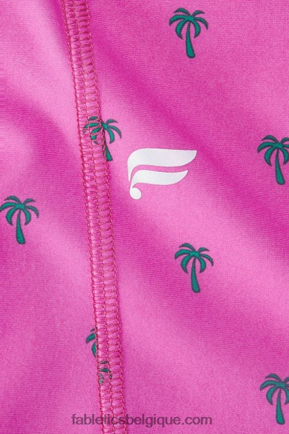 capri taille haute oasis femmes Fabletics 404P0T959 palmier d\'évasion rose
