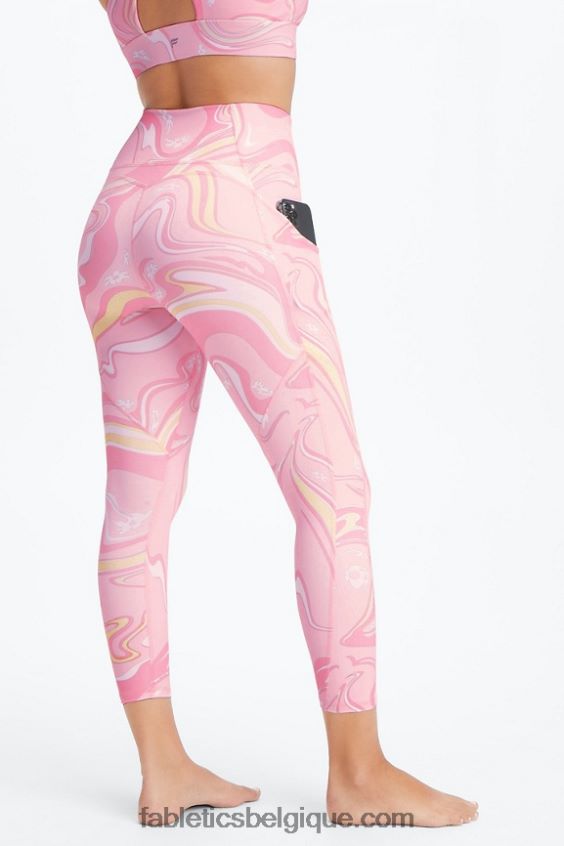 capri taille haute oasis pureluxe femmes Fabletics 404P0T961 marguerite en marbre de goyave