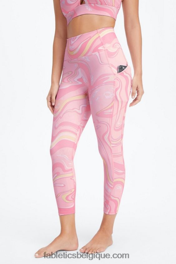 capri taille haute oasis pureluxe femmes Fabletics 404P0T961 marguerite en marbre de goyave