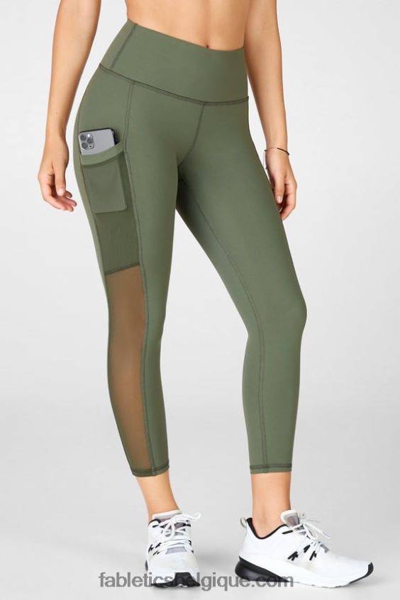 capri taille haute powerhold 46 femmes Fabletics 404P0T776 safari