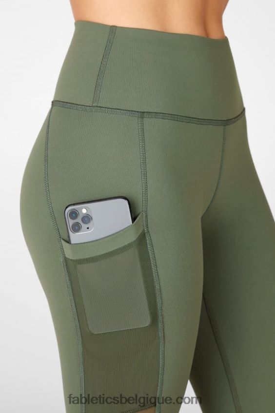capri taille haute powerhold 46 femmes Fabletics 404P0T776 safari