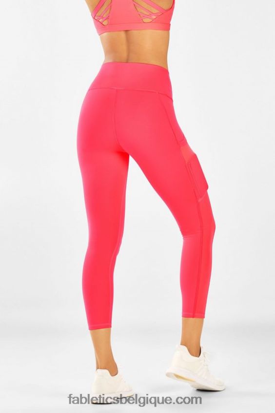 capri taille haute powerhold 46 femmes Fabletics 404P0T777 corail pop