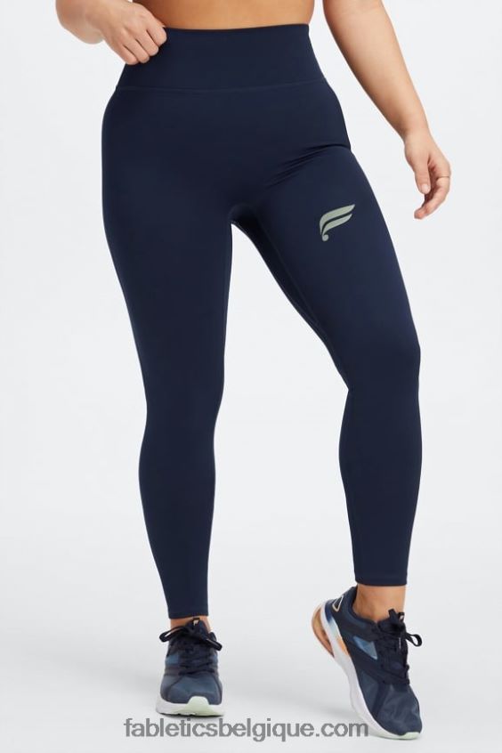 courir n'importe où motion365 hw 7/8 legging femmes Fabletics 404P0T1099 bleu marine/logo réfléchissant