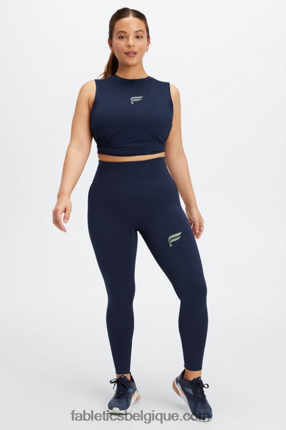 courir n\'importe où motion365 hw 7/8 legging femmes Fabletics 404P0T1099 bleu marine/logo réfléchissant