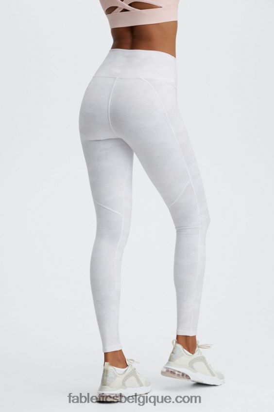 définir le legging taille haute powerhold 74 femmes Fabletics 404P0T976 camouflage blanc chiné