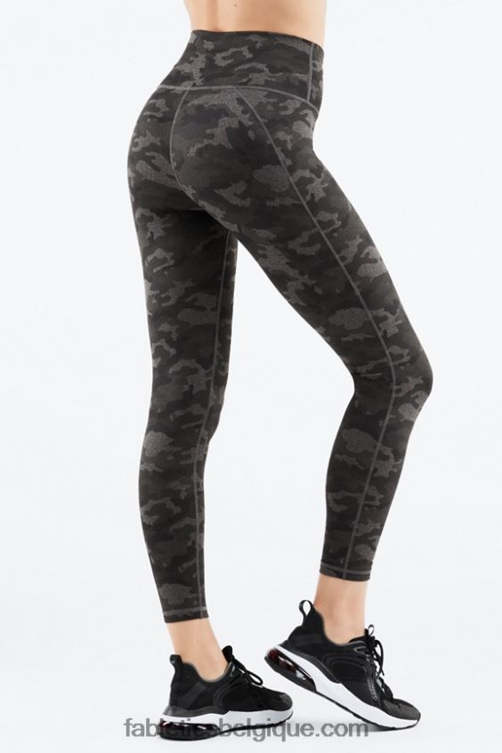 définir powerhold taille haute 7/8 legging 23 femmes Fabletics 404P0T659 coup de grâce blanc/noir classique