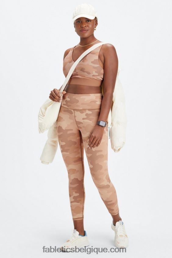 définir powerhold taille haute 7/8 legging 24 femmes Fabletics 404P0T664 pivoine marine/rouge rio